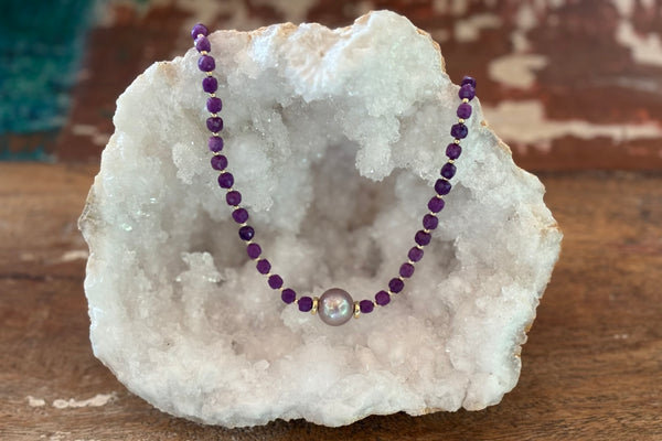 PURPLE GEMSTONE NECKLACE